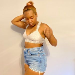 High waisted UO denim shorts